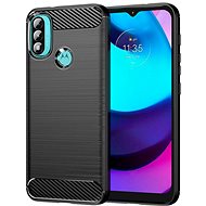 Carbon Case Flexible silikonový kryt na Motorola Moto E20, černý - Phone Cover