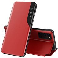 Eco Leather View knižkové puzdro na Samsung Galaxy A12/M12, červené - Puzdro na mobil