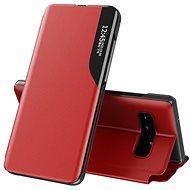 Eco Leather View knižkové puzdro na Samsung Galaxy A21S, červené - Puzdro na mobil