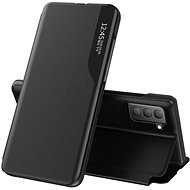 Eco Leather View knížkové pouzdro na Samsung Galaxy S21 FE, černé - Phone Case