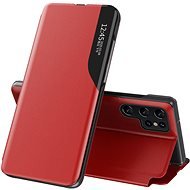 Eco Leather View knížkové pouzdro na Samsung Galaxy S22 Plus, červené - Phone Case