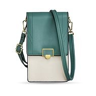 Fancy Bag Handmade kabelka na mobil, zelená/béžová - Phone Cover