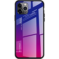 Gradient Glass plastové pouzdro na iPhone 11 Pro Max, růžové-fialové - Phone Case