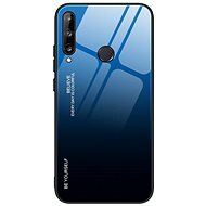 Gradient Glass plastový kryt na Huawei P40 Lite E, černý/modrý - Phone Cover