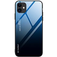 Gradient Glass plastový kryt na iPhone 12 mini, černý / modrý - Phone Cover