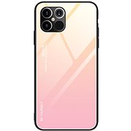 Gradient Glass plastový kryt na iPhone 12 Pro Max, růžový - Phone Cover