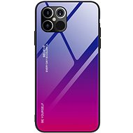 Gradient Glass plastový kryt na iPhone 12 Pro Max, růžový / fialový - Phone Cover