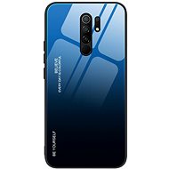 Gradient Glass plastový kryt na Xiaomi Redmi 9, černý/modrý - Phone Cover
