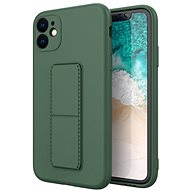 Kickstand silikonový kryt na iPhone 11 Pro Max, tmavězelený - Phone Cover