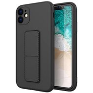 Kickstand silikonový kryt na iPhone 12 Pro, černý - Phone Cover