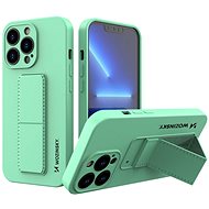 Kickstand silikonový kryt na iPhone 13 Pro Max mint - Phone Cover
