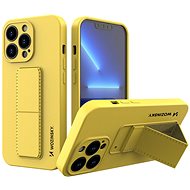 Kickstand silikonový kryt na iPhone 13 Pro Max, žlutý - Phone Cover