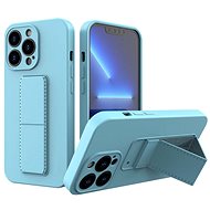 Kickstand silikonový kryt na iPhone 13 Pro, modrý - Phone Cover
