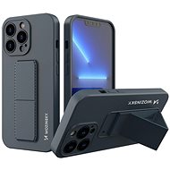 Kickstand silicone cover for iPhone 13 Pro, navy blue - Phone Cover
