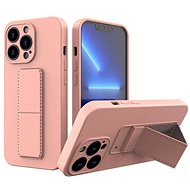 Kickstand silicone cover for iPhone 13 Pro, pink - Phone Cover