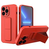 Kickstand silikonový kryt na iPhone 13, červený - Phone Cover