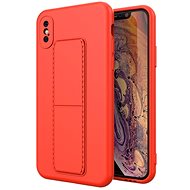 Kickstand silikonový kryt na iPhone X / XS, červený - Phone Cover