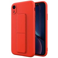 Kickstand silikonový kryt na iPhone XR, červený - Phone Cover