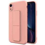 Kickstand silikonový kryt na iPhone XR, růžový - Phone Cover