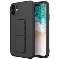 Kickstand silikonový kryt na Samsung Galaxy A12, černý - Phone Cover