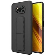 Kickstand silikonový kryt na Xiaomi Poco X3 / X3 Pro, černý - Phone Cover