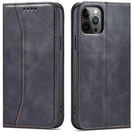Magnet Fancy book leather case for iPhone 12 Pro, black - Phone Case