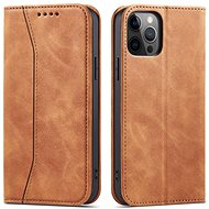 Magnet Fancy book leather case for iPhone 12 Pro, brown - Phone Case