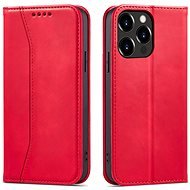 Magnet Fancy knížkové kožené pouzdro na iPhone 13 Pro Max, červené - Phone Case
