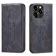 Magnet Fancy book leather case for iPhone 13 Pro, black - Phone Case