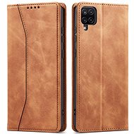 Magnet Fancy knížkové kožené pouzdro na Samsung Galaxy A12 5G, hnědé - Phone Case