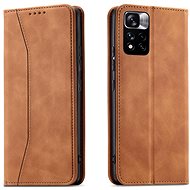 Magnet Fancy knížkové kožené pouzdro na Xiaomi Redmi Note 11 Pro 4G/5G, hnědé - Phone Case
