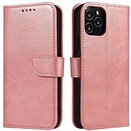 Magnet knížkové kožené pouzdro na iPhone 12 Pro Max, růžové - Phone Case