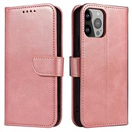 Magnet book leather case for iPhone 13 Pro Max, pink - Phone Case