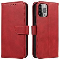 Magnet knížkové kožené pouzdro na iPhone 14 Plus, červené - Phone Case