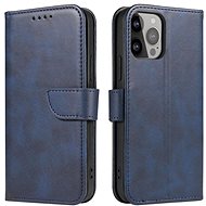 Magnet book leather case for iPhone 14 Plus, blue - Phone Case
