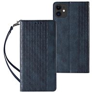 Magnet Strap book leather case for iPhone 12, blue - Phone Case