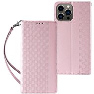 Magnet Strap book leather case for iPhone 13 Pro, pink - Phone Case