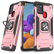 Ring Armor plastový kryt na Samsung Galaxy A21S, růžový - Phone Cover