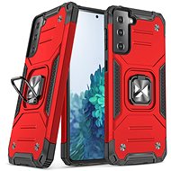 Ring Armor plastový kryt na Samsung Galaxy S21 FE, červený - Phone Cover