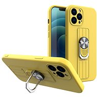 Ring silikonový kryt na iPhone 12 Pro, žlutý - Phone Cover