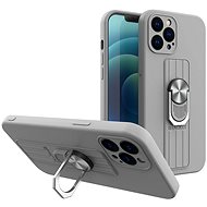 Ring silikonový kryt na iPhone 13 Pro Max, stříbrný - Phone Cover