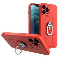 Ring silikonový kryt na iPhone 13 Pro, červený - Phone Cover