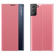 Sleep Case Smart Window knížkové pouzdro na Samsung Galaxy S21 FE, růžové - Phone Case