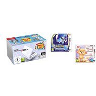 Nintendo NEW 2DS XL White & Levander Green + Tomodachi Life + Pokémon Moon + Teddy Together - Herná konzola