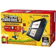 Nintendo 2DS fekete-kek + New Super Mario Bros. 2 - Konzol
