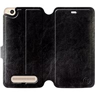 Flip case for Xiaomi Redmi 4A in Black&Gray with grey interior - Phone Cover