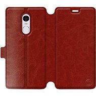 Flip case for Xiaomi Redmi Note 4 Global in Brown&Orange with orange interior - Phone Cover
