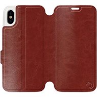 Flip case for Apple iPhone X in Brown&Gray with grey interior - Phone Cover