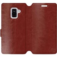 Flip case for Samsung Galaxy A8 2018 in Brown&Gray with grey interior - Phone Cover