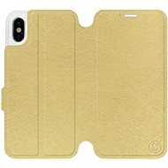 Flip case for Apple iPhone X in Gold&Gray with grey interior - Phone Cover